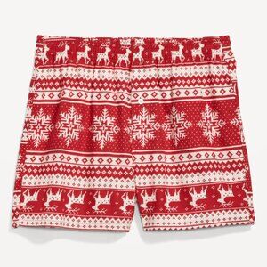 NWT Old Navy Red Fair Isle Reindeer Flannel Pajama Boxer Shorts Sleep Men S